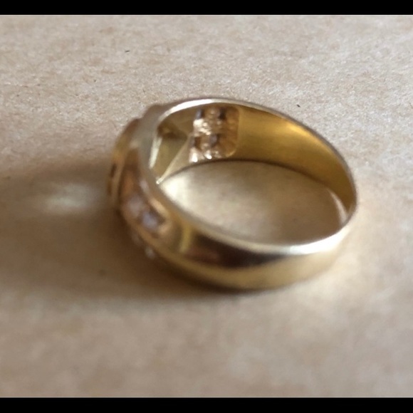 Vintage 18kt Gold Ring w Aquamarine & Diamonds - Picture 3 of 7